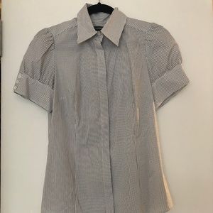 Club Monaco Pinstripe Short Sleeve Button Up